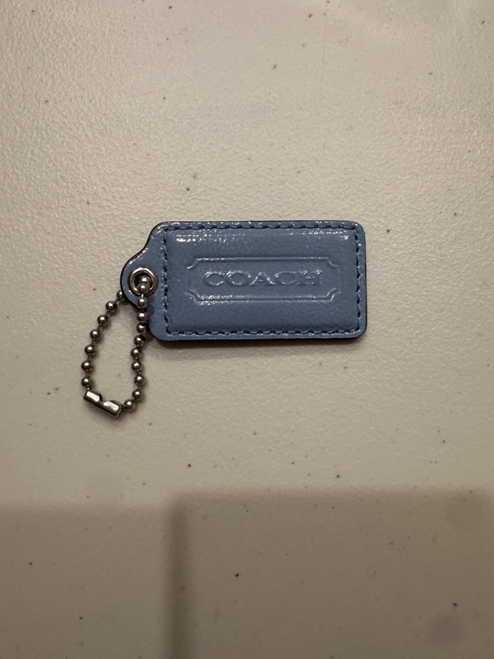 Coach Light Blue Leather hang Tag